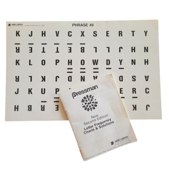 Wheel of Fortune Vintage Game Pieces Replacement Parts Puzzle Chart Solution - Picture 1 of 8